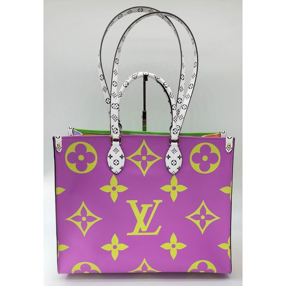 Louis Vuitton Onthego GM Giant Flower Limited Edition Purple Vert Monogram Tote - Picture 4 of 12